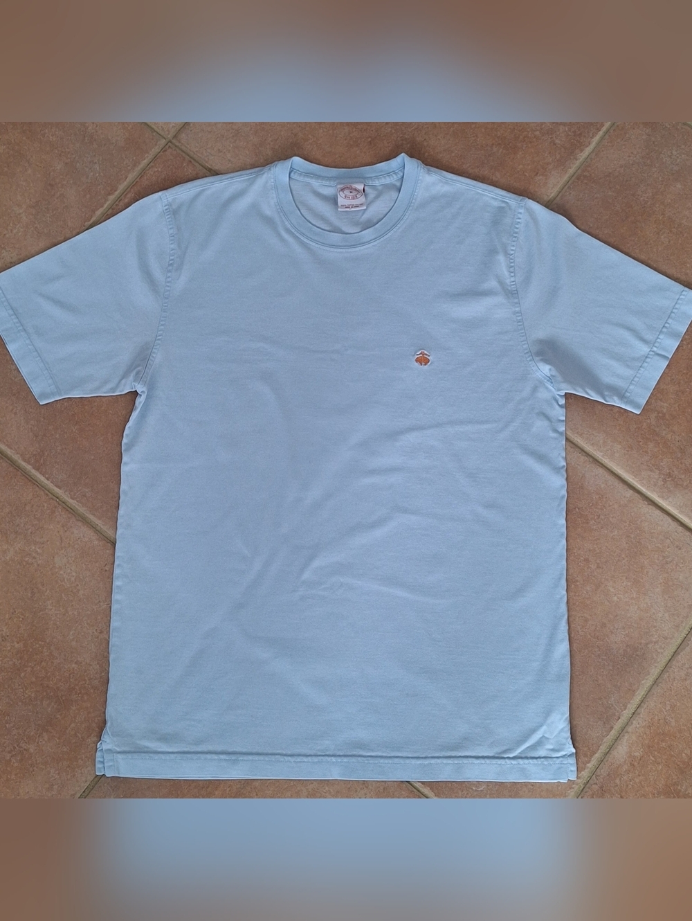 Man Light Blue T Shirt Size M Brooks Brothers 100%  Supima Cotton